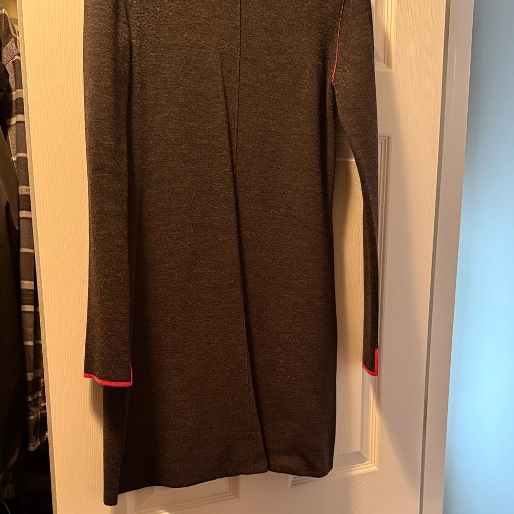 Gray Long Sleeve Dress with Red Accents - Rag& Bone